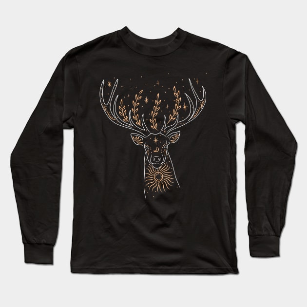 Magical Deer Long Sleeve T-Shirt by TheDesigNook